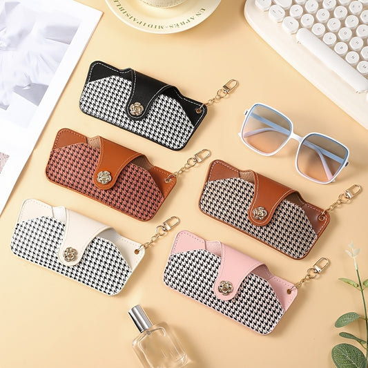 1pc Fashionable Eyeglass Case with Hanging Strap - Portable & Durable Sunglass Pouch for Various Glasses, Sunnies, and Eyewear